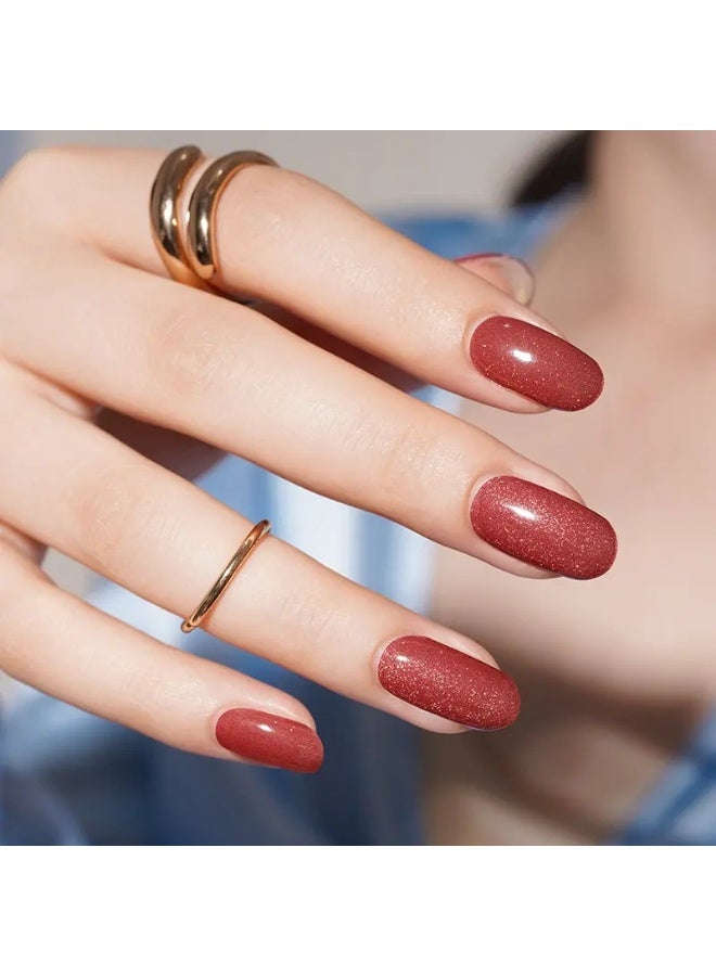 مجموعة كاملة من ملصقات جل الأظافر الممتازة مع معالجة بالأشعة فوق البنفسجية/LED | مجموعة عالية الجودة مع مبرد أظافر، ووسادات تنظيف، وأدوات خشبية، بجودة صالونات التجميل، سهلة الإزالة - Image 4